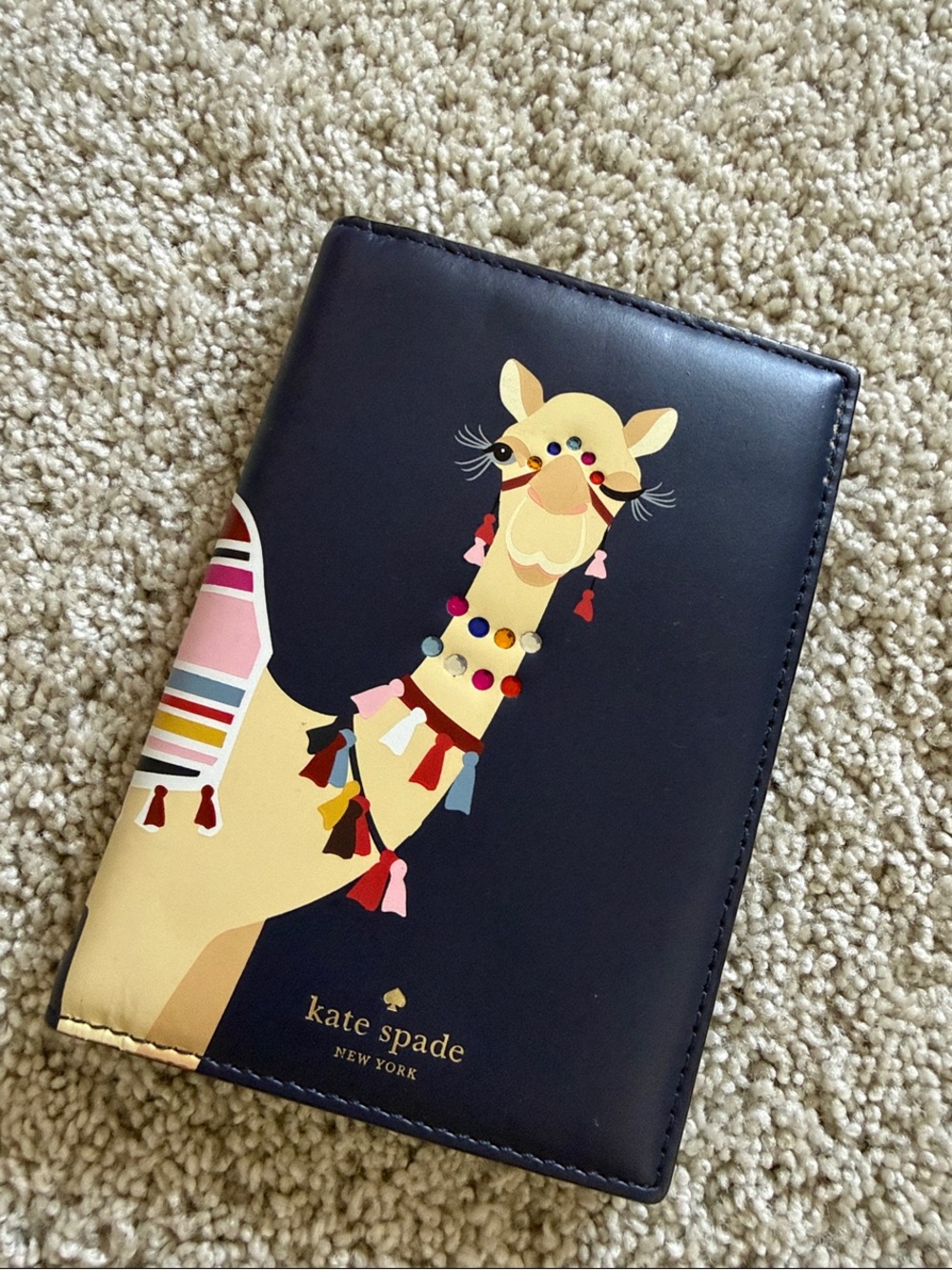kate spade New York Navy Camel Passport Cover